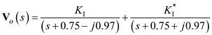 Refer to Figure E14.2 in the textbook. The Laplace transformed circuit is,   Figure 1 The output voltage is the voltage across the   resistance. The Thevenin's equivalent for the circuit can be calculated by removing the   resistance. The resulting circuit is,   Figure 2 From Figure 2 the current in the first loop is,   Apply Kirchhoff's Voltage Law to loop 2.     The Thevenin's equivalent voltage can be calculated as,     The Thevenin equivalent resistance is calculated by replacing the sources in the network with their internal impedances.   Figure 3 The equivalent impedance is,   The Thevenin equivalent circuit is,   Figure 4 Apply voltage division rule at output.     Simplify the quadratic equation '   'we get,     The equation   is,   Express   in a partial fraction expansion.   The value of   is,       The value of   is,   The partial fraction expansion of   is then   Apply inverse Laplace transform.   Thus, the value of the output voltage is,   .