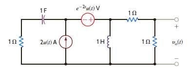 For the network shown in Fig. P14.8, find v o ( t ), t 0.   Figure P14.8<div style=padding-top: 35px> 