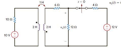 Find v o ( t ) for t 0 in Fig. E14.10.   Figure E14.10<div style=padding-top: 35px> 