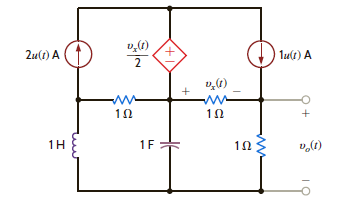 Find v o ( t ), t 0, in the network in Fig. P14.13.   Figure P14.13<div style=padding-top: 35px> 