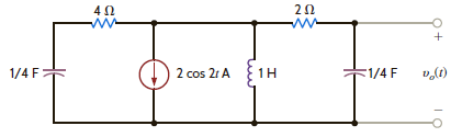 Find the steady-state response v oss ( t ) in Fig. E14.15.   Figure E14.15<div style=padding-top: 35px> 