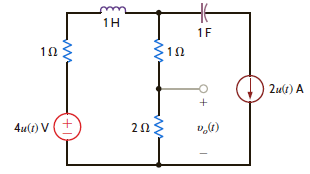 Use mesh equations to find v o ( t ), t 0, in the network in Fig. P14.19.   Figure P14.19<div style=padding-top: 35px> 