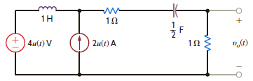 For the network shown in Fig. P14.22, find v o ( t ), t 0, using loop equations. Figure P14.22