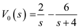 Refer to Figure P14.16 in the textbook. The Laplace transformed circuit is,   Figure 1 From Figure 1,   Apply Kirchhoff's Voltage Law to second mesh.     The output voltage is expressed as,   Resolve into partial fractions.   The value of   is,   The value of   is,   The partial fraction expansion is,   Apply inverse Laplace transform.   Therefore, the output voltage is   .