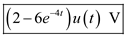 Refer to Figure P14.16 in the textbook. The Laplace transformed circuit is,   Figure 1 From Figure 1,   Apply Kirchhoff's Voltage Law to second mesh.     The output voltage is expressed as,   Resolve into partial fractions.   The value of   is,   The value of   is,   The partial fraction expansion is,   Apply inverse Laplace transform.   Therefore, the output voltage is   .