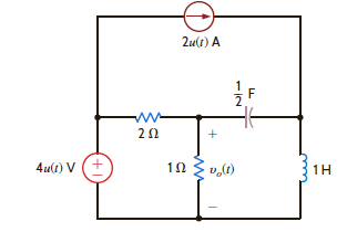Find v o ( t ), t 0, in the network in Fig. P14.37 using Thévenin's theorem.     Figure P14.37