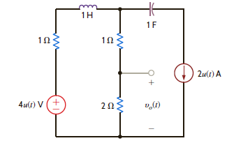 Use Thévenin's theorem to find v o ( t ), t 0, in Fig. P14.38. Figure P14.38