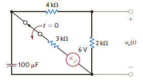 Find v o ( t ) for t 0 in the network in Fig. P14.47.   Figure P14.47<div style=padding-top: 35px> 