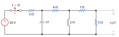 Find v o ( t ) for t 0 in the network shown in Fig. P14.51.   Figure P14.51<div style=padding-top: 35px> 