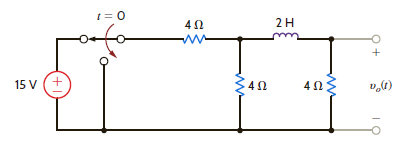 Find v o ( t ), t 0, in the network shown in Fig. P14.52.   Figure P14.52<div style=padding-top: 35px> 