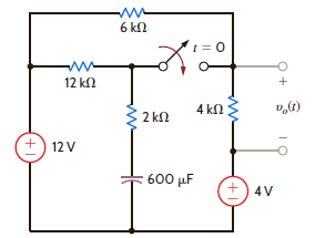 Find v o ( t ), for t 0, in the network in Fig. P14.57.   Figure P14.57<div style=padding-top: 35px> 