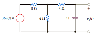 Determine the initial and final values of the voltage v o ( t ) in the network in Fig. P14.62.   Figure P14.62<div style=padding-top: 35px> 