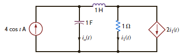 Find the steady-state response i o ( t ) in the network shown in Fig. P14.80.   Figure P14.80<div style=padding-top: 35px> 