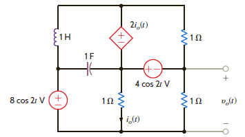 Find the steady-state response v o ( t ), t 0, in the network in Fig. P14.87. Figure P14.87