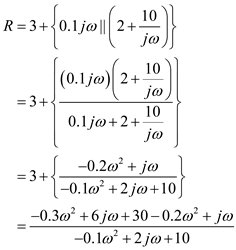 Refer to Figure E15.14 in the textbook. The input voltage is,   The input signal expression can be expanded as,   The equivalent resistance of the network is,     The Fourier transform of the current,   is expressed as,   Substitute the values of   and   in the equation of current.   …… (1) The components of   due to the frequency components present in the input voltage are as follows: There is a dc component present in the voltage signal. At zero frequency that is, at   , the value of current is,   Substitute 10 in place of   in equation (1).   Substitute 20 in place of   in equation (1).   Hence, the first three terms of the steady state current   are,   .