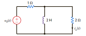 Determine the steady-state response of the current i o ( t ) in the circuit shown in Fig. P15.40 if the input voltage is described by the waveform shown in Problem 15.25.   Figure P15.40 Problem 15.25 Derive the trigonometric Fourier series for the waveform shown in Fig. P15.25.   Figure P15.25<div style=padding-top: 35px> 