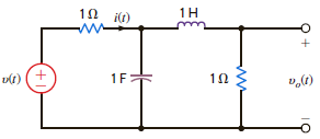 Determine the first three terms of the steady-state voltage v o ( t ) in Fig. P15.41 if the input voltage is a periodic signal of the form     Figure P15.41<div style=padding-top: 35px> 
