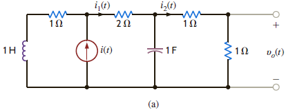 Determine the steady-state voltage v o ( t ) in the network in Fig. P15.43a if the input current is given in Fig. P15.43b.     Figure P15.43<div style=padding-top: 35px> 