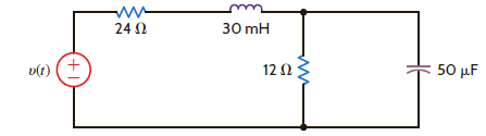 Find the average power absorbed by the network in Fig. P15.45 if v ( t ) = 60 + 36 cos (377 t + 45°) + 24 cos (754 t 60°) V   Figure P15.45<div style=padding-top: 35px> 