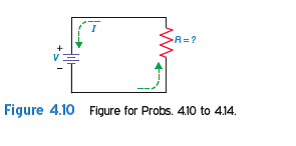 In Probs. 4.10 to 4.14, solve for the resistance, R , when V and I are known. As a visual aid, it may be helpful to insert the values of V and I into Fig. 4-10 when solving for R. a. V =12 V, I = 0.002 A, R = b. V = 45 V, I = 0.009 A, R =