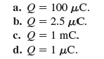 How much charge in coulombs is stored by a 50- Fcapacitor with 20 V across its plates