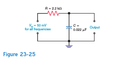 Identify the filters in each of the following figures as either low-pass or high-pass: a. Fig. 23-25. b. Fig. 23-26. c. Fig. 23-27. d. Fig. 23-28.