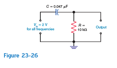 Identify the filters in each of the following figures as either low-pass or high-pass: a. Fig. 23-25. b. Fig. 23-26. c. Fig. 23-27. d. Fig. 23-28.