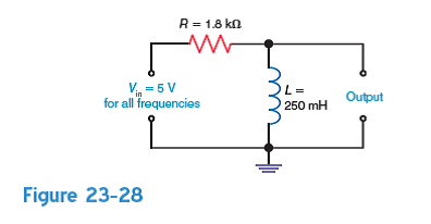 Identify the filters in each of the following figures as either low-pass or high-pass: a. Fig. 23-25. b. Fig. 23-26. c. Fig. 23-27. d. Fig. 23-28.