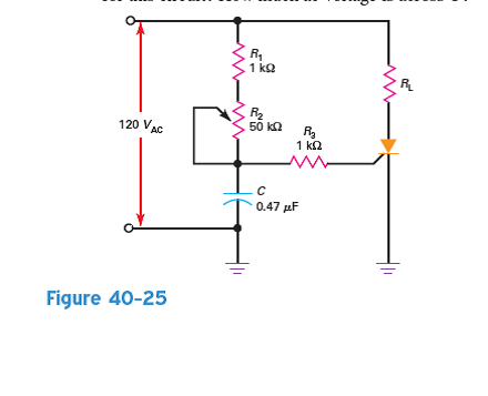 Using Fig. 40-25, when adjusting R 2 , what are the minimum and maximum firing angle values