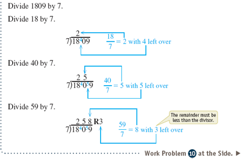 Divide by using short division. Use multiplication to check each answer. See Examples 1-3. Example 1 Example 2 Example 3