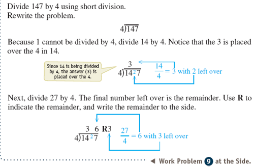 Divide by using short division. Use multiplication to check each answer. See Examples 1-3. Example 1 Example 2 Example 3