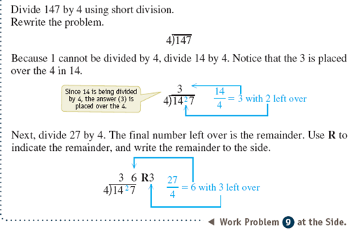 Divide by using short division. Use multiplication to check each answer. See Examples 1-3. Example 1 Example 2 Example 3