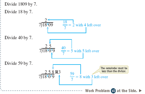 Divide by using short division. Use multiplication to check each answer. See Examples 1-3. Example 1 Example 2 Example 3