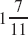 Write mixed number as an improper fraction.       