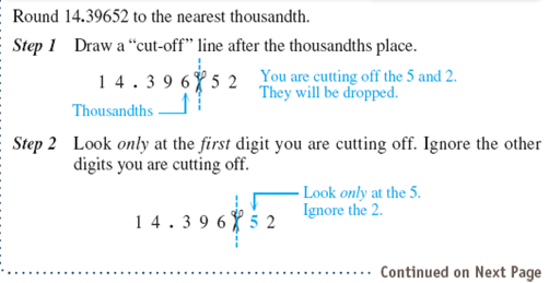 Round each number to the place indicated.                   