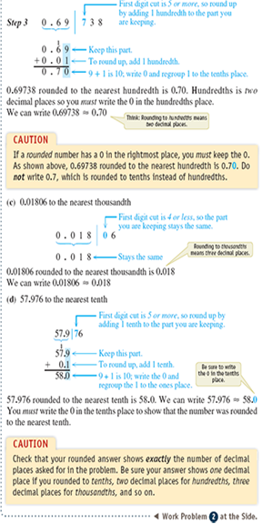Round each number to the place indicated. 0.952 to the nearest tenth               
