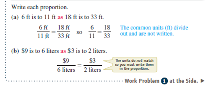 Write each proportion. See Example 1. 120 ft is to 150 ft as 8 ft is to 10 ft.