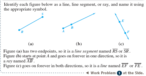 Identify the figure as a line, line segment, or ray and name it using the appropriatesymbol.       
