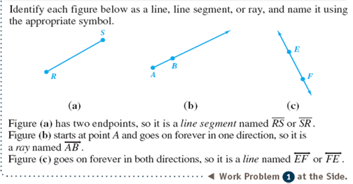 Identify the figure as a line, line segment, or ray and name it using the appropriatesymbol.       