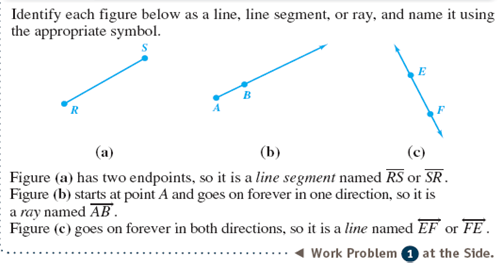 Identify the figure as a line, line segment, or ray and name it using the appropriatesymbol.       