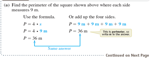 Find the perimeter and area of the rectangle or square.