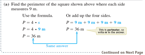 Find the perimeter and area of the rectangle or square.