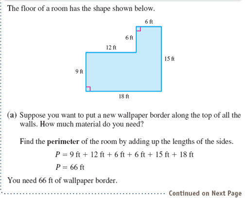 Find the perimeter and area of the figure.