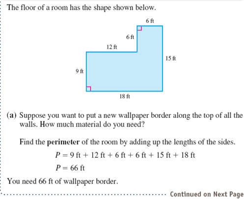 Find the perimeter and area of the figure.