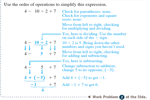 Simplify. See Examples -1 + 15 + 2 (-7)           