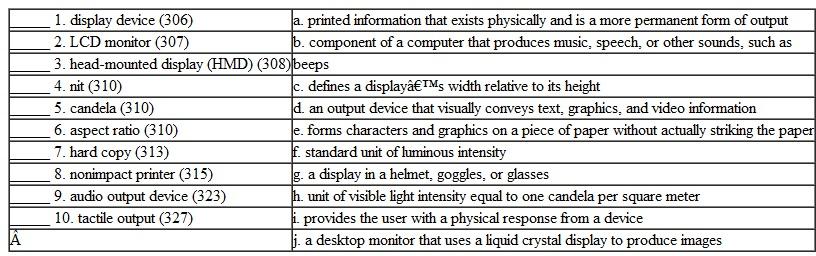 Match the terms with their definitions