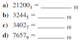 Perform the following base conversions:  <div style=padding-top: 35px> 