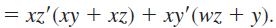 Using DeMorgan's Law, write an expression for the complement of F if F ( x,y,z )  <div style=padding-top: 35px> 
