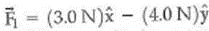 Two force vectors, and , are applied to a particle. What third force would make the net, or resultant, force on the particle zero