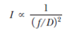 (a) Use conceptual arguments to show that the intensity of light (energy per unit area per unit time) reaching the film in a camera is proportional to the square of the reciprocal of the f -number as (b) The correct exposure time for a camera set to f /1.8 is (1/500) s. Calculate the correct exposure time if the f -number is changed to f /4 under the same lighting conditions. Note: f /4, on a camera, means an f - number of 4.
